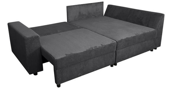 ECKSOFA Anthrazit Cord - Anthrazit/Schwarz, KONVENTIONELL, Kunststoff/Textil (245/153cm) - Carryhome