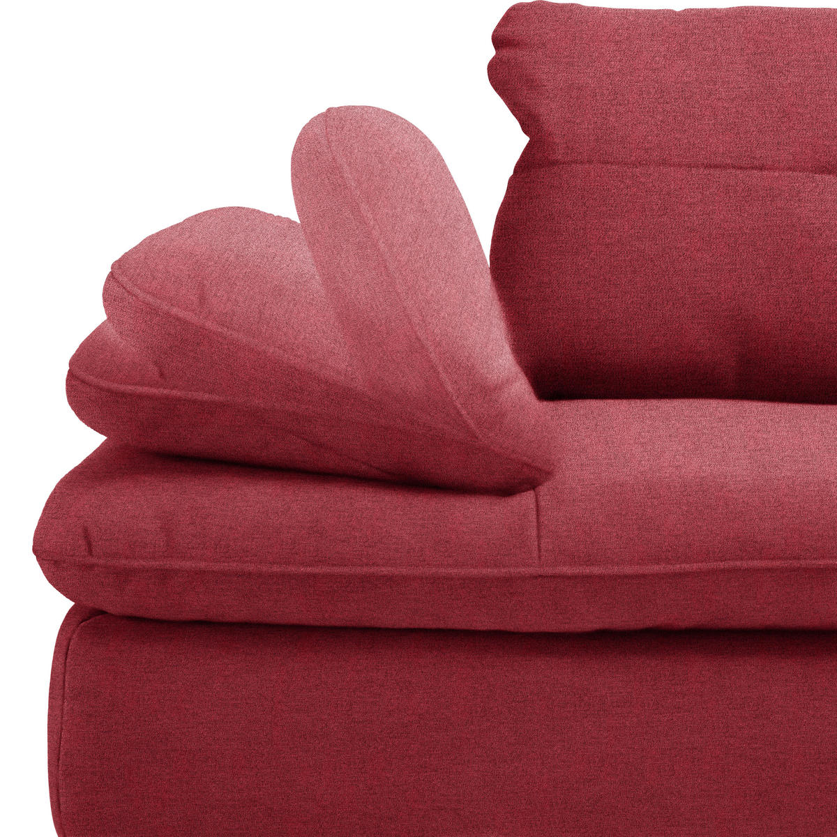 ECKSOFA in Flachgewebe Bordeaux  344/271 cm  - Bordeaux/Schwarz, Design, Textil/Metall (344/271cm) - Chilliano