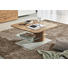 COUCHTISCH Balkeneiche furniert quadratisch Alufarben, Eichefarben - Eichefarben/Alufarben, Design, Glas/Holz (85/85/43cm) - Ambiente by Hülsta