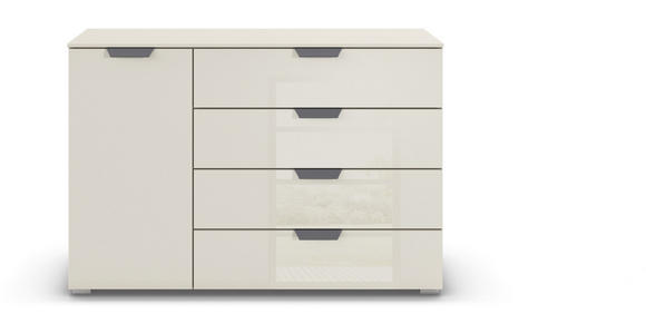 KOMMODE , 120/81/42 cm, 4 Schublade(n)  - Champagner/Dunkelgrau, Design, Glas/Holzwerkstoff (120/81/42cm) - Carryhome