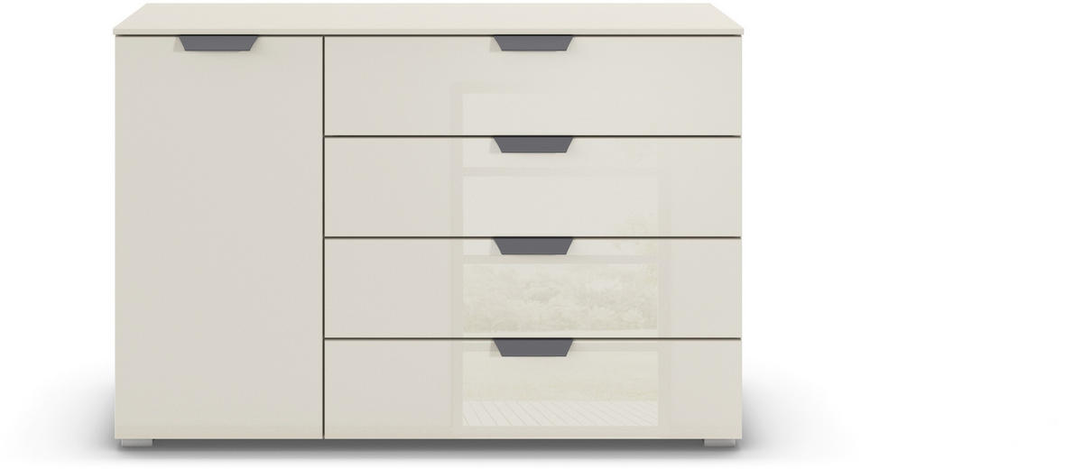 KOMMODE  in 120/81/42 cm  - Champagner/Dunkelgrau, Design, Glas/Holzwerkstoff (120/81/42cm) - Carryhome