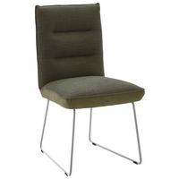 STUHL  in Stahl Flachgewebe  - Edelstahlfarben/Grün, Design, Textil/Metall (49/93/59cm) - Dieter Knoll