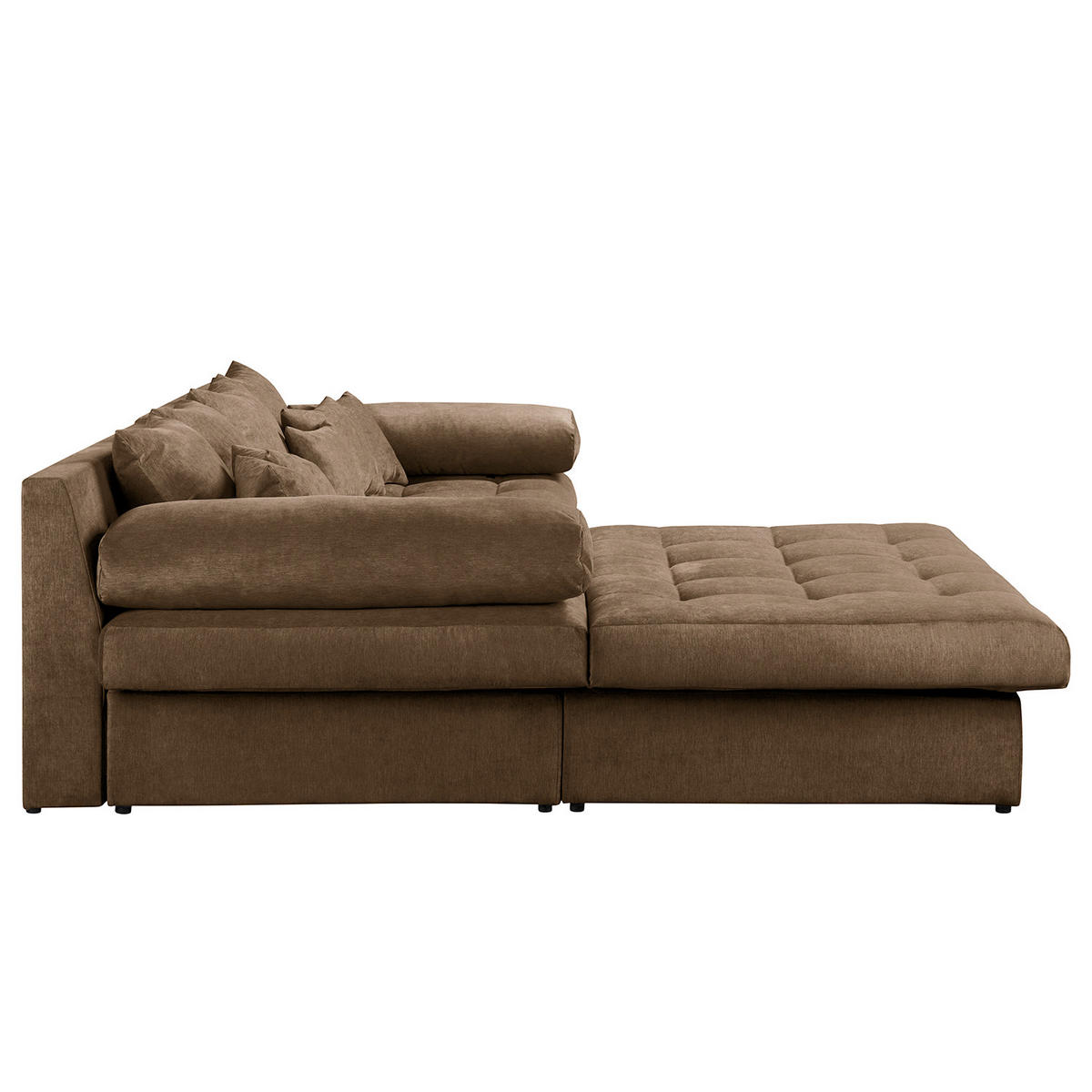 ECKSOFA Naomi Braun Mikrofaser Rückenkissen  - Schwarz/Braun, Design, Kunststoff/Textil (243/284cm) - P & B