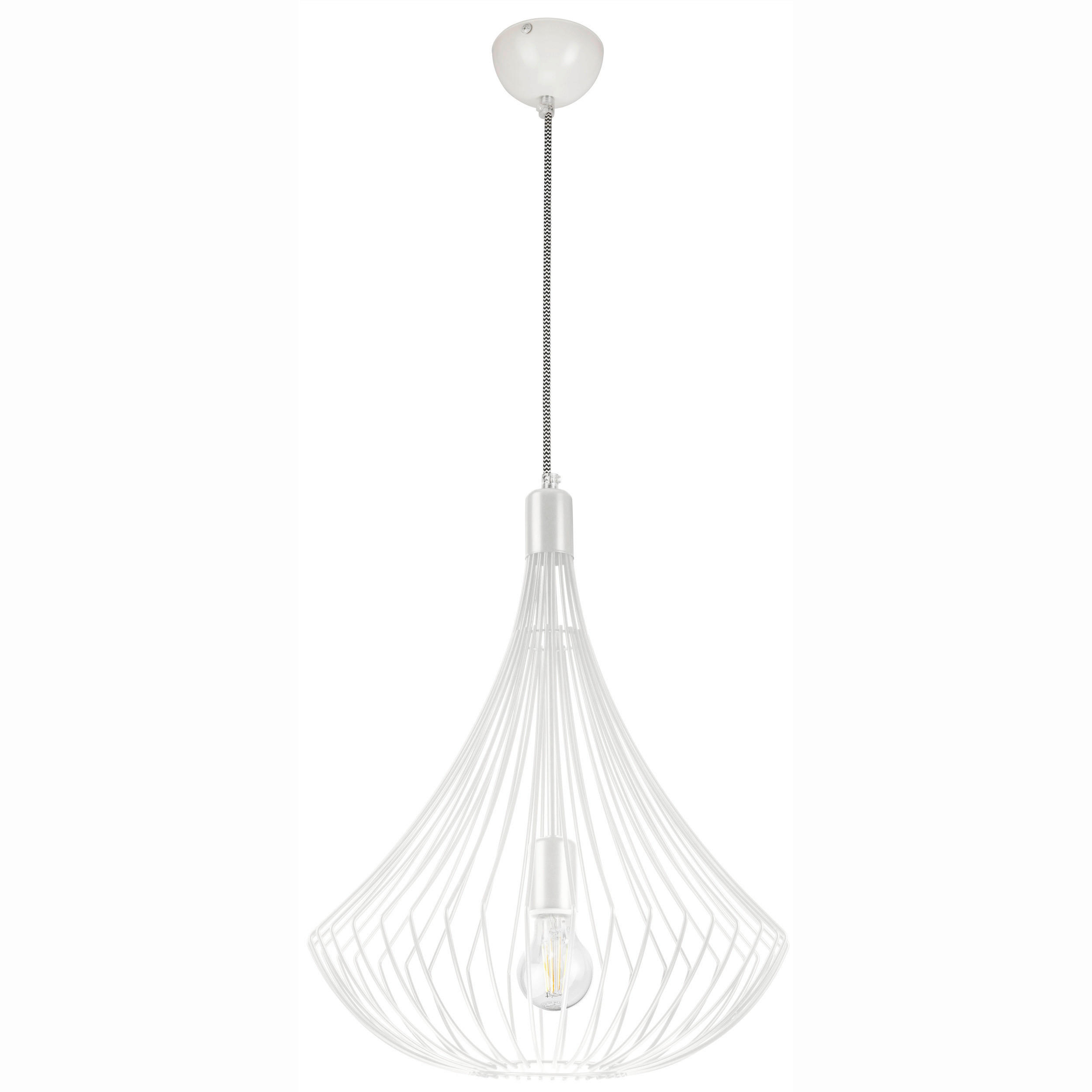 HÄNGELEUCHTE 90/38/90 cm  - Weiß Hochglanz, Design, Metall (90/38/90cm)