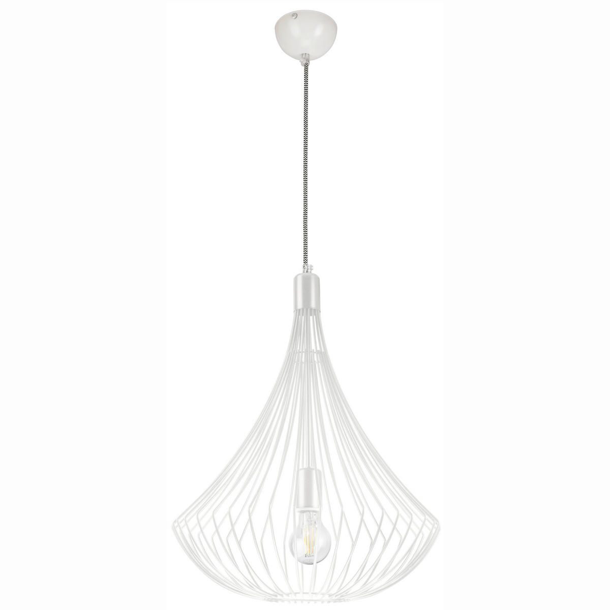 HÄNGELEUCHTE 90/38/90 cm  - Weiß Hochglanz, Design, Metall (90/38/90cm)