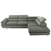ECKSOFA in Webstoff Grau, Grün  - Grau/Grün, Design, Textil/Metall (280/235cm) - Hom`in