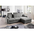 ECKSOFA in Mikrofaser Grau  - Chromfarben/Grau, MODERN, Kunststoff/Textil (276/193cm) - Hom`in