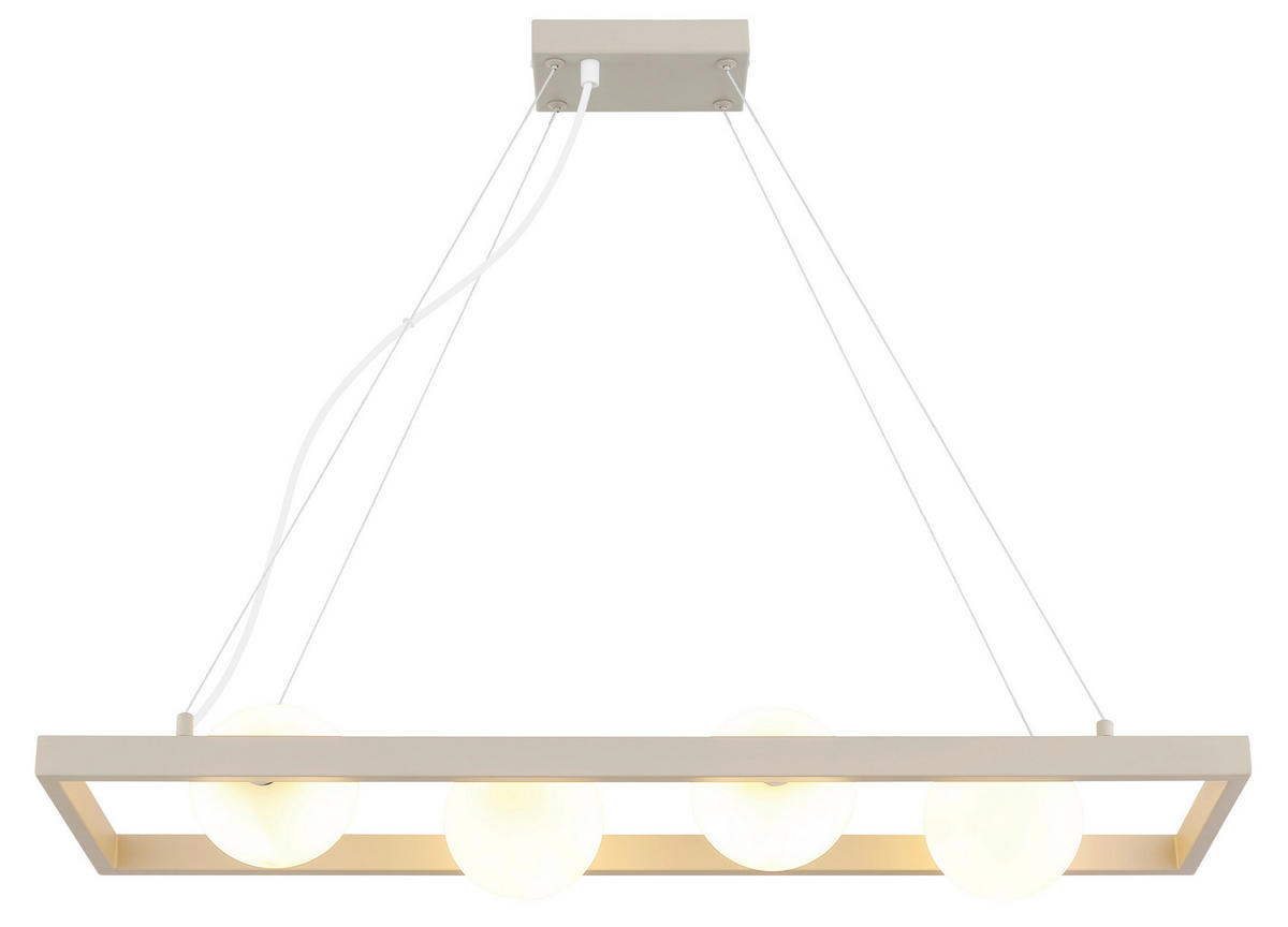 HÄNGELEUCHTE 84/24/150 cm  - Sandfarben/Weiß, Design, Glas/Metall (84/24/150cm) - Globo