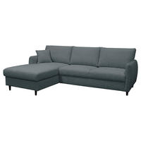 ECKSOFA LAPIT in Chenille Grau  170/240 cm  - Schwarz/Grau, Design, Holz/Textil (170/240cm) - MID.YOU