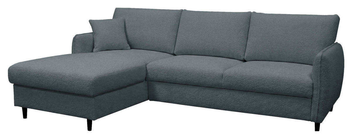 ECKSOFA LAPIT in Chenille Grau  170/240 cm  - Schwarz/Grau, Design, Holz/Textil (170/240cm) - MID.YOU