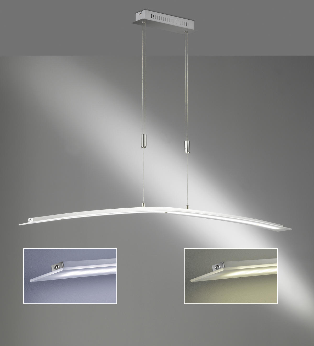 LED-HÄNGELEUCHTE 135/9/80-150 cm    - Nickelfarben, Design, Metall (135/9/80-150cm) - Fischer & Honsel