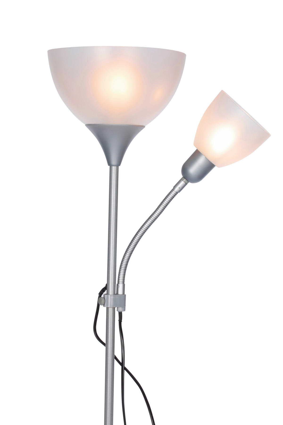 STEHLEUCHTE 42/21/180 cm    - Silberfarben/Weiß, Basics, Kunststoff/Metall (42/21/180cm) - Boxxx