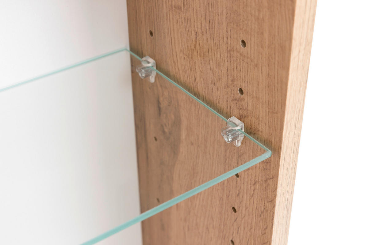 SPIEGELSCHRANK 80/67,5/20 cm  - Eiche Wotan/Schwarz, MODERN, Glas/Holzwerkstoff (80/67,5/20cm) - Held