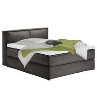 BOXSPRINGBETT 160/220 cm  in Anthrazit  - Anthrazit/Schwarz, Design, Textil (160/220cm) - home24