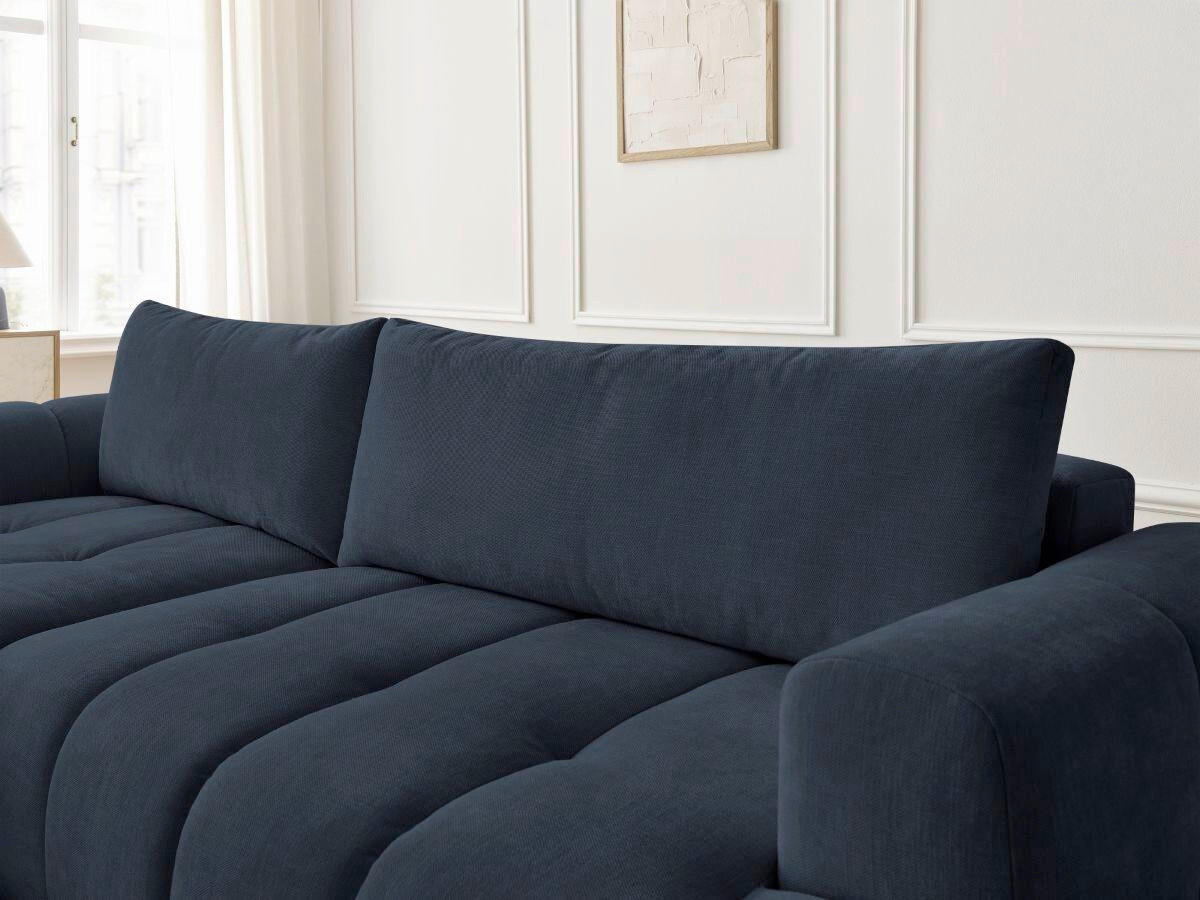 ECKSCHLAFSOFA FUJI Leinenoptik Dunkelblau  inkl.  - Schwarz/Dunkelblau, MODERN, Kunststoff/Textil (160/292cm)