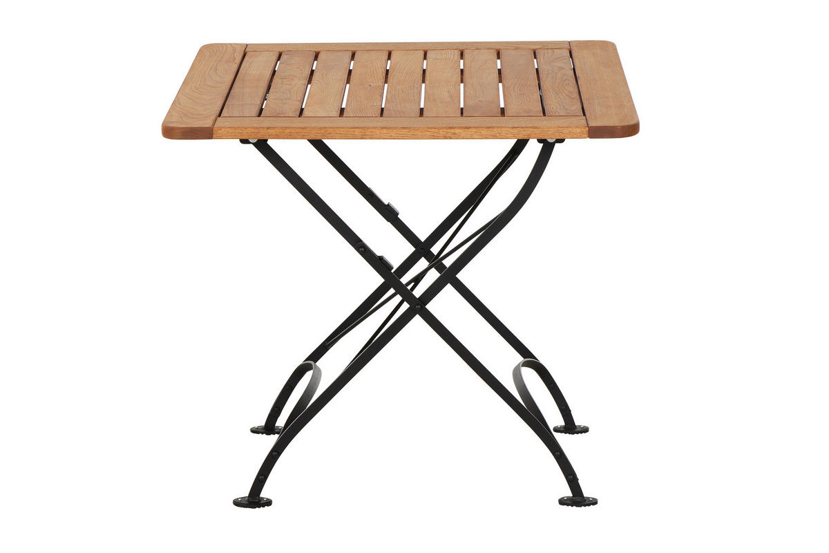 GARTENKLAPPTISCH 80/80/78 cm  - Robinienfarben/Schwarz, KONVENTIONELL, Holz/Metall (80/80/78cm) - Siena Garden
