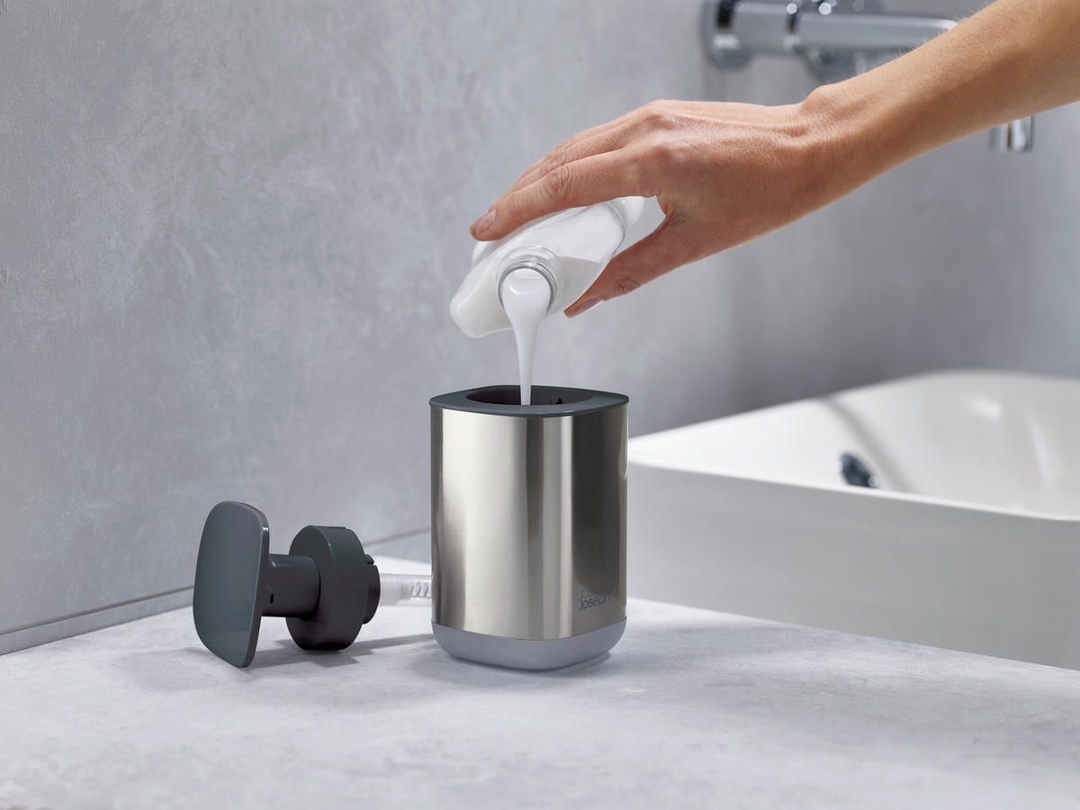 DOZATOR DETERDŽENTA ZA SUDOVE - siva/boja aluminijuma, Osnovno, metal/plastika (46,5/31,9/31,5cm) - Joseph Joseph