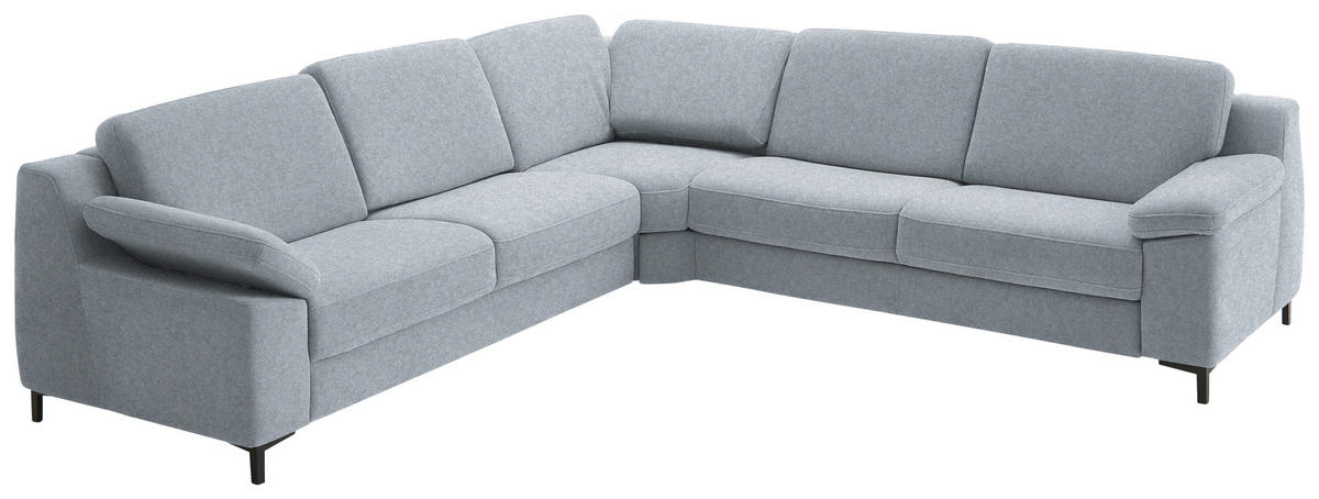 ECKSOFA in Chenille Grau  278/278 cm  - Schwarz/Grau, Design, Textil/Metall (278/278cm) - Valdera