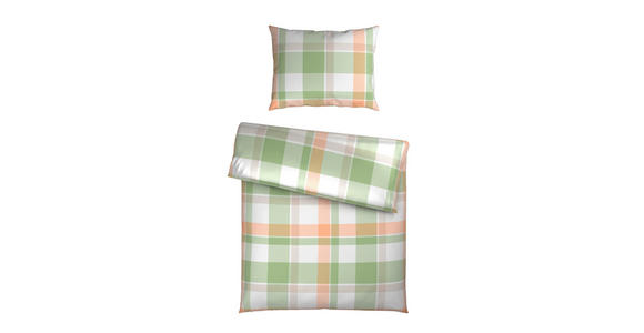 WENDEBETTWÄSCHE Mavie Satin 140/200 cm  - Grün, KONVENTIONELL, Textil (140/200cm) - Esposa