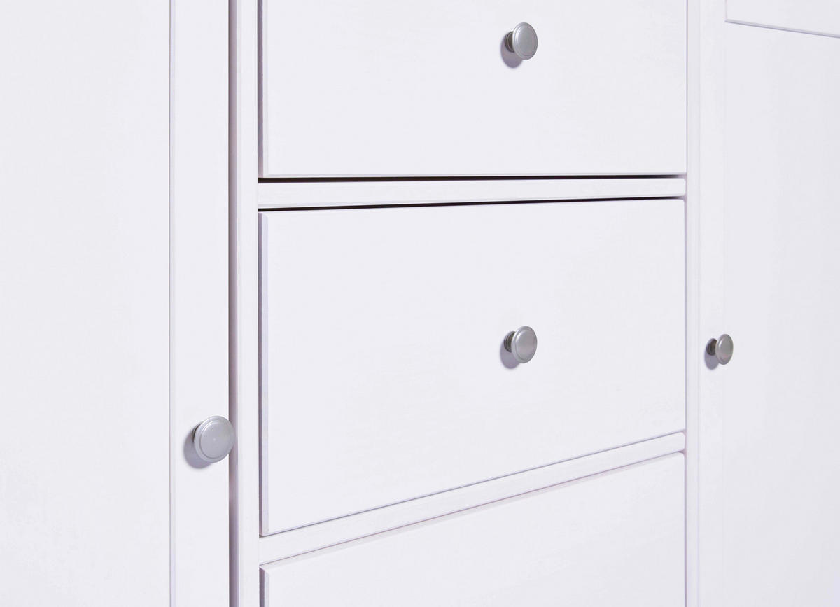 KOMODA   160/96/39,5 cm   bijela  - bijela/srebrne boje, Design, metal/drvo (160/96/39,5cm) - Livetastic