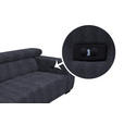 ECKSOFA in Webstoff Dunkelgrau  182/279 cm  - Dunkelgrau/Schwarz, KONVENTIONELL, Textil/Metall (182/279cm) - Hom`in