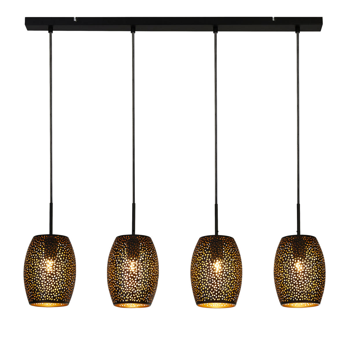 HÄNGLAMPA Laser 90/120/15 cm  - svart/guldfärgad, Design, metall (90/120/15cm)