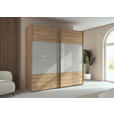 SCHWEBETÜRENSCHRANK 226/223/68 cm 2-türig Eiche Artisan, Seidengrau  - Eichefarben/Seidengrau, Design, Glas/Holzwerkstoff (226/223/68cm) - Xora