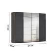 SCHWEBETÜRENSCHRANK 271/235/68 cm 4-türig Graphitfarben  - Chromfarben/Graphitfarben, Design, Glas/Holzwerkstoff (271/235/68cm) - Novel