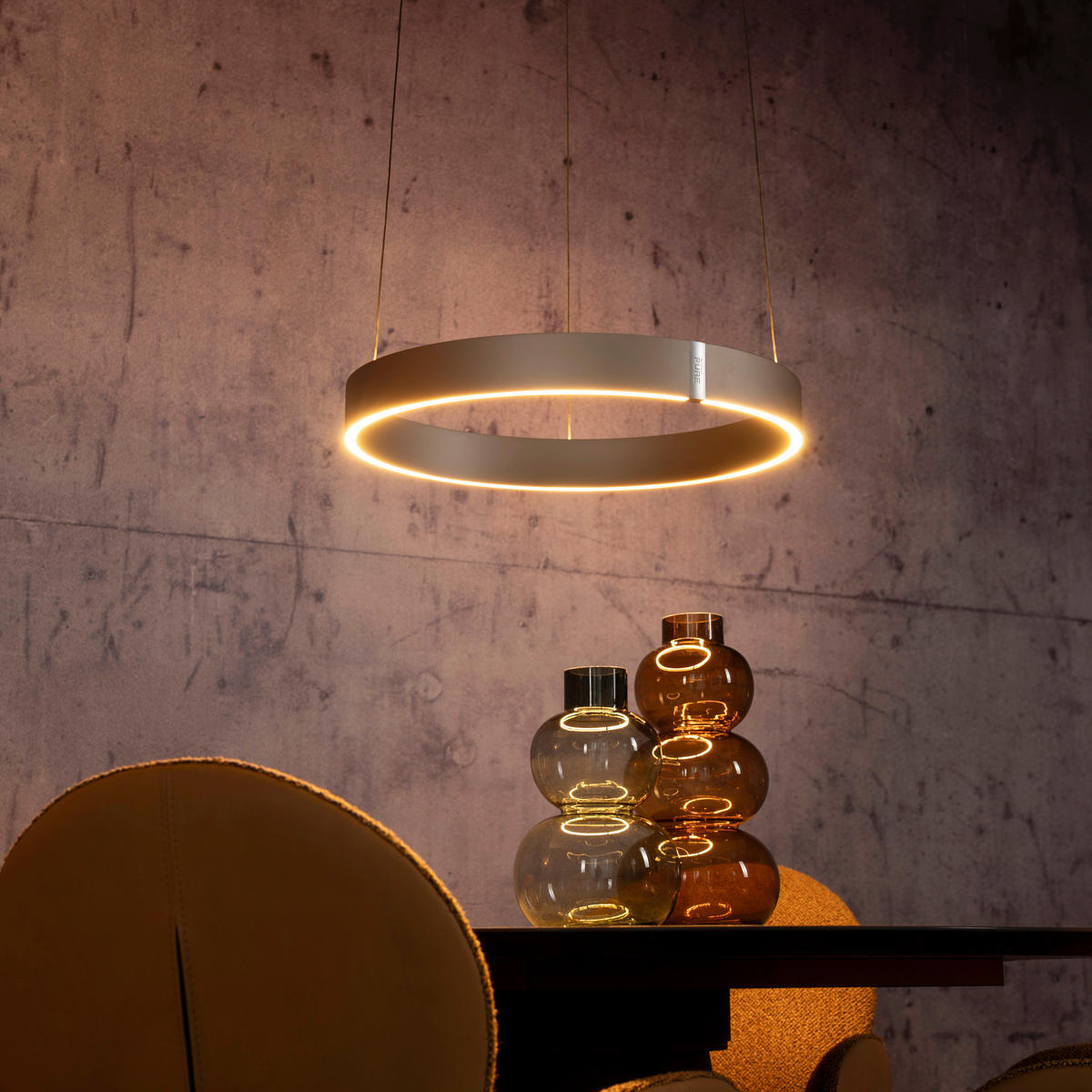 LED-PENDELLEUCHTE PURE E-Clipse 50/50/350 cm   - Bronzefarben, MODERN, Kunststoff/Metall (50/50/350cm) - Neuhaus PURE