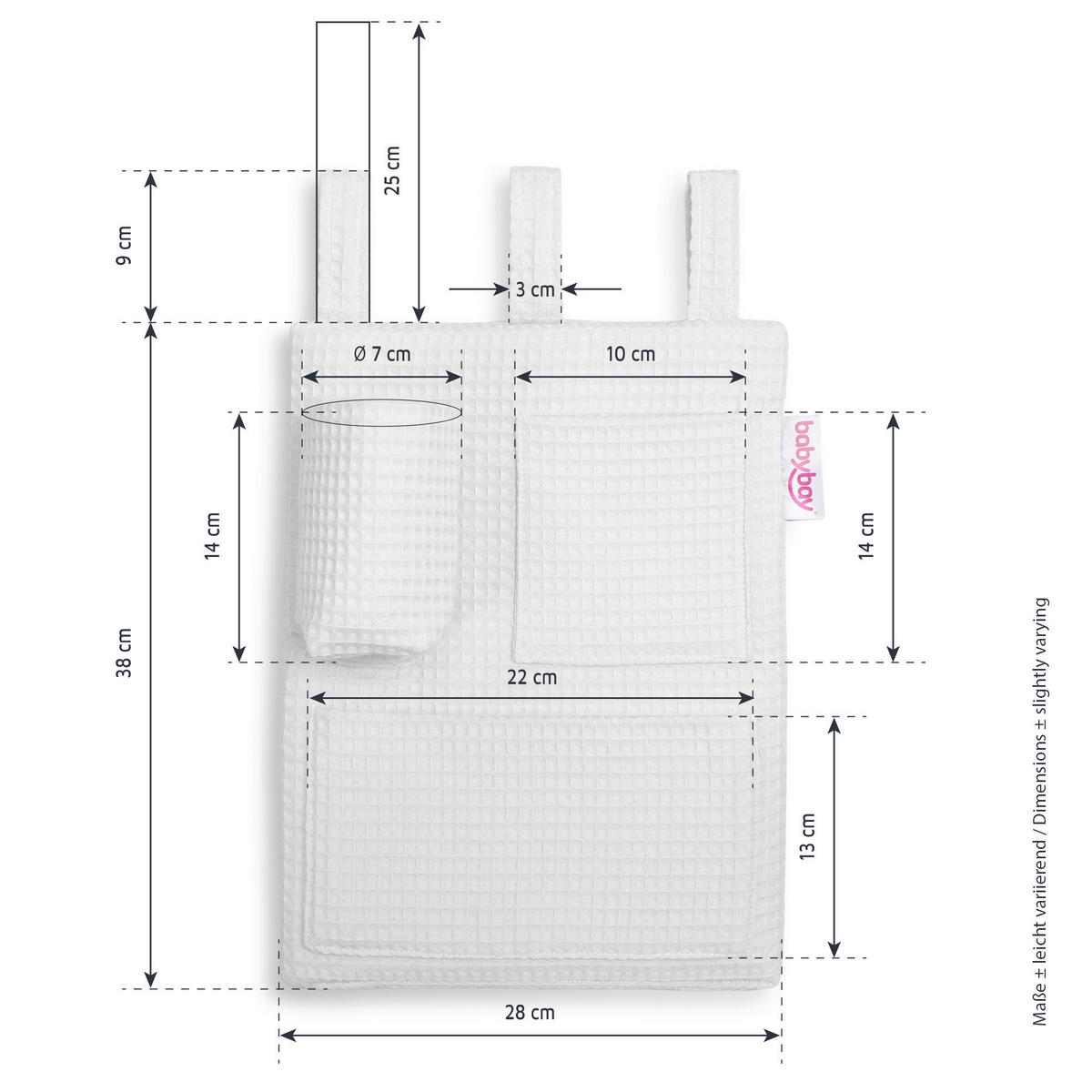 BETTTASCHE - Weiß, Basics (38/28/2,5cm) - Babybay