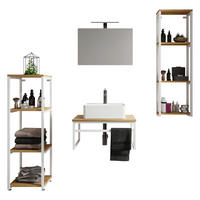 BADEZIMMER 5-teilig  in 130 cm  - Honigeiche/Weiss, Modern, Glas/Keramik (130cm) - MID.YOU
