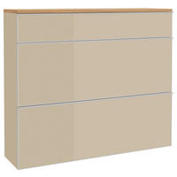 SCHUHKIPPER  in 120/102/31 cm  - Eichefarben/Silberfarben, Design, Glas/Holz (120/102/31cm)