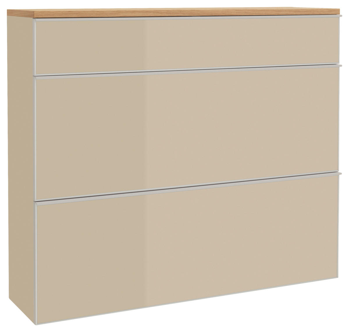 SCHUHKIPPER  in 120/102/31 cm  - Eichefarben/Silberfarben, Design, Glas/Holz (120/102/31cm)