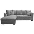 ECKSOFA in Cord Hellgrau  174/259 cm  - Hellgrau/Schwarz, Design, Kunststoff/Textil (174/259cm) - Cantus