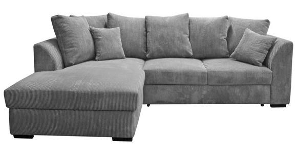 ECKSOFA in Cord Hellgrau  174/259 cm  - Hellgrau/Schwarz, Design, Kunststoff/Textil (174/259cm) - Cantus