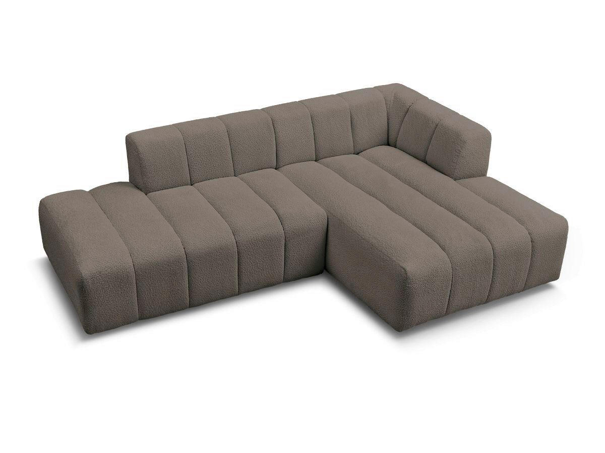 ECKSOFA  ANNECY Taupe Bouclé  - Taupe/Schwarz, MODERN, Kunststoff/Textil (262/170cm)