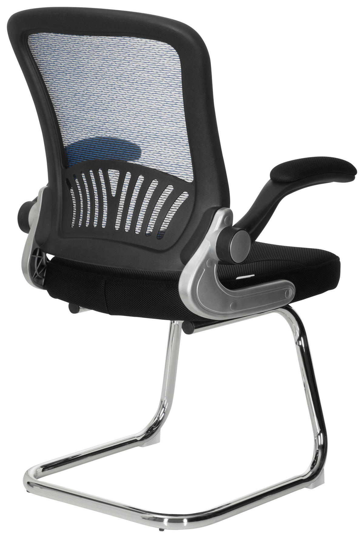 BESUCHERSTUHL Blau, Schwarz  - Chromfarben/Blau, MODERN, Textil/Metall (64/103/64cm) - MID.YOU
