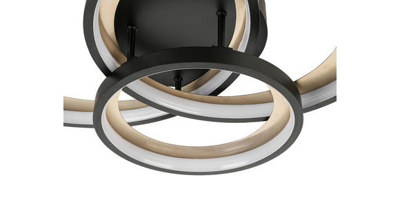 LED-DECKENLEUCHTE 54,2/46,8/11 cm - Messingfarben/Schwarz, Design, Kunststoff/Metall (54,2/46,8/11cm) - Novel