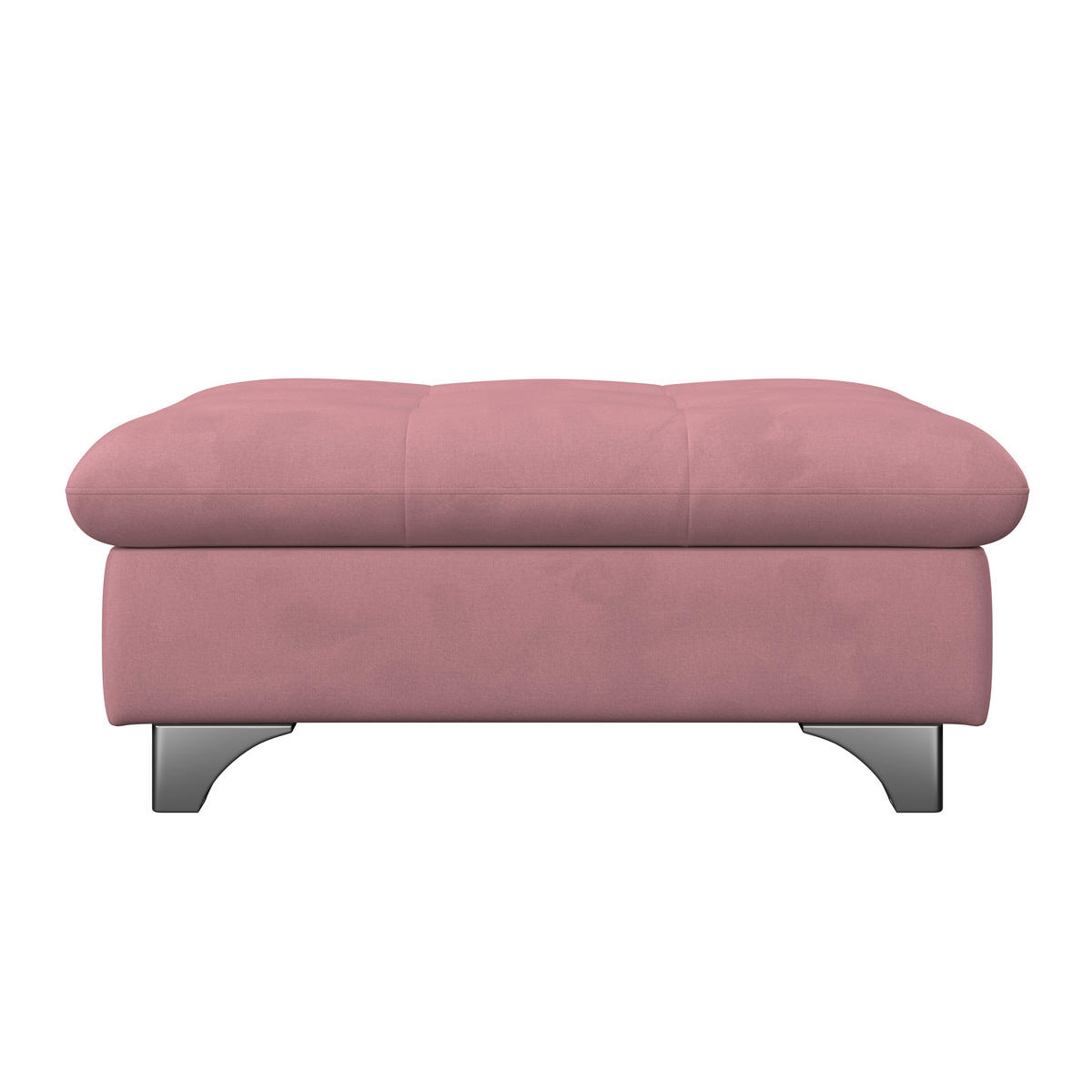 HOCKER Chenille Rosa  - Chromfarben/Rosa, KONVENTIONELL, Textil/Metall (108/46/108cm) - Livetastic