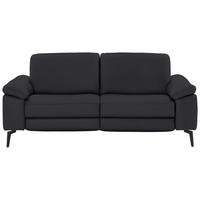 2,5-SITZER in Echtleder Anthrazit  - Anthrazit/Schwarz, Design, Leder/Metall (196/88/100cm) - Valdera