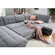 WOHNLANDSCHAFT Grau Mikrofaser  - Chromfarben/Grau, Design, Kunststoff/Textil (211/350/204cm) - Xora