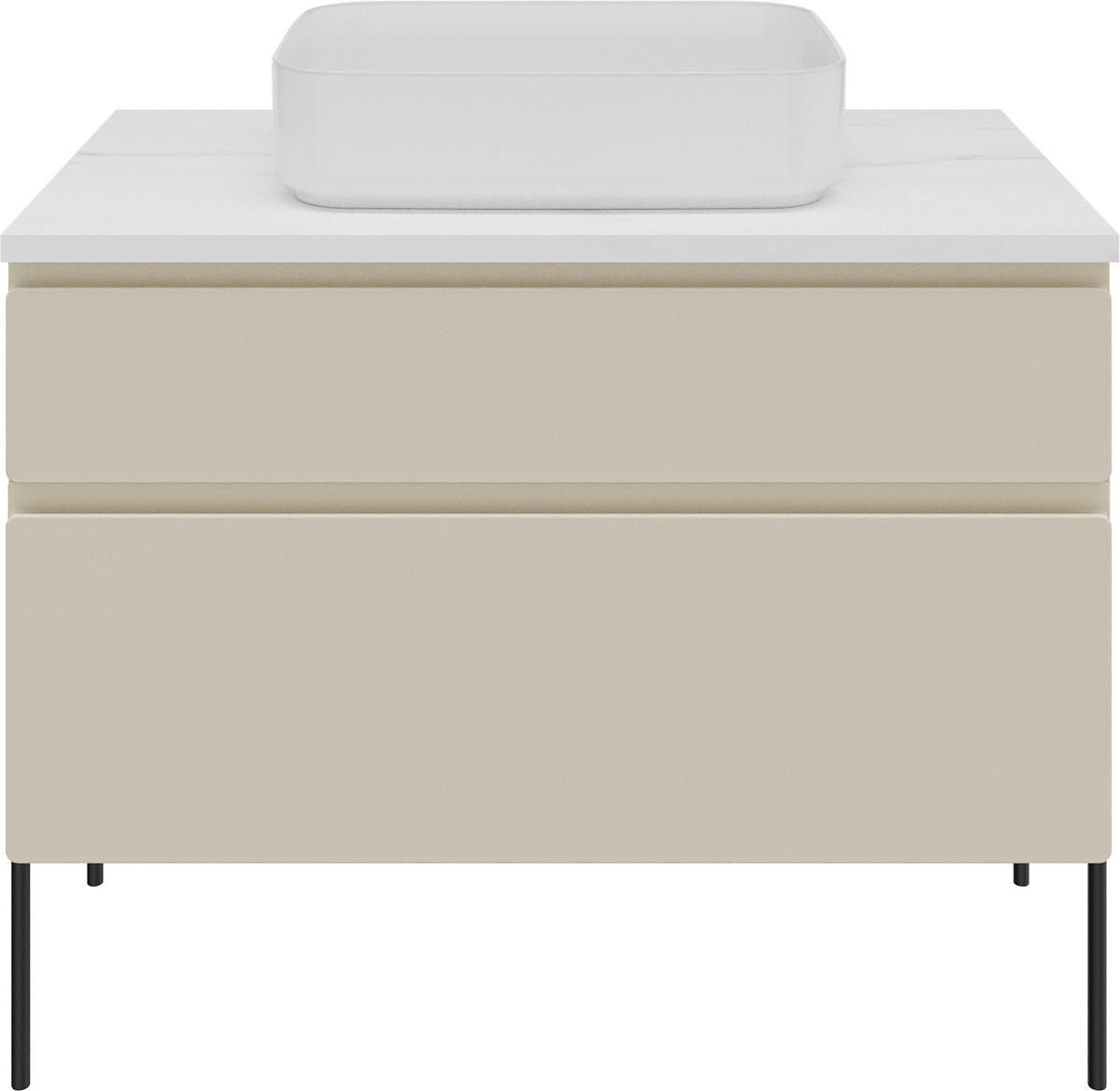 WASCHBECKENUNTERSCHRANK 90/55/47 cm  - Greige/Weiß, MODERN, Holzwerkstoff (90/55/47cm) - Welnova