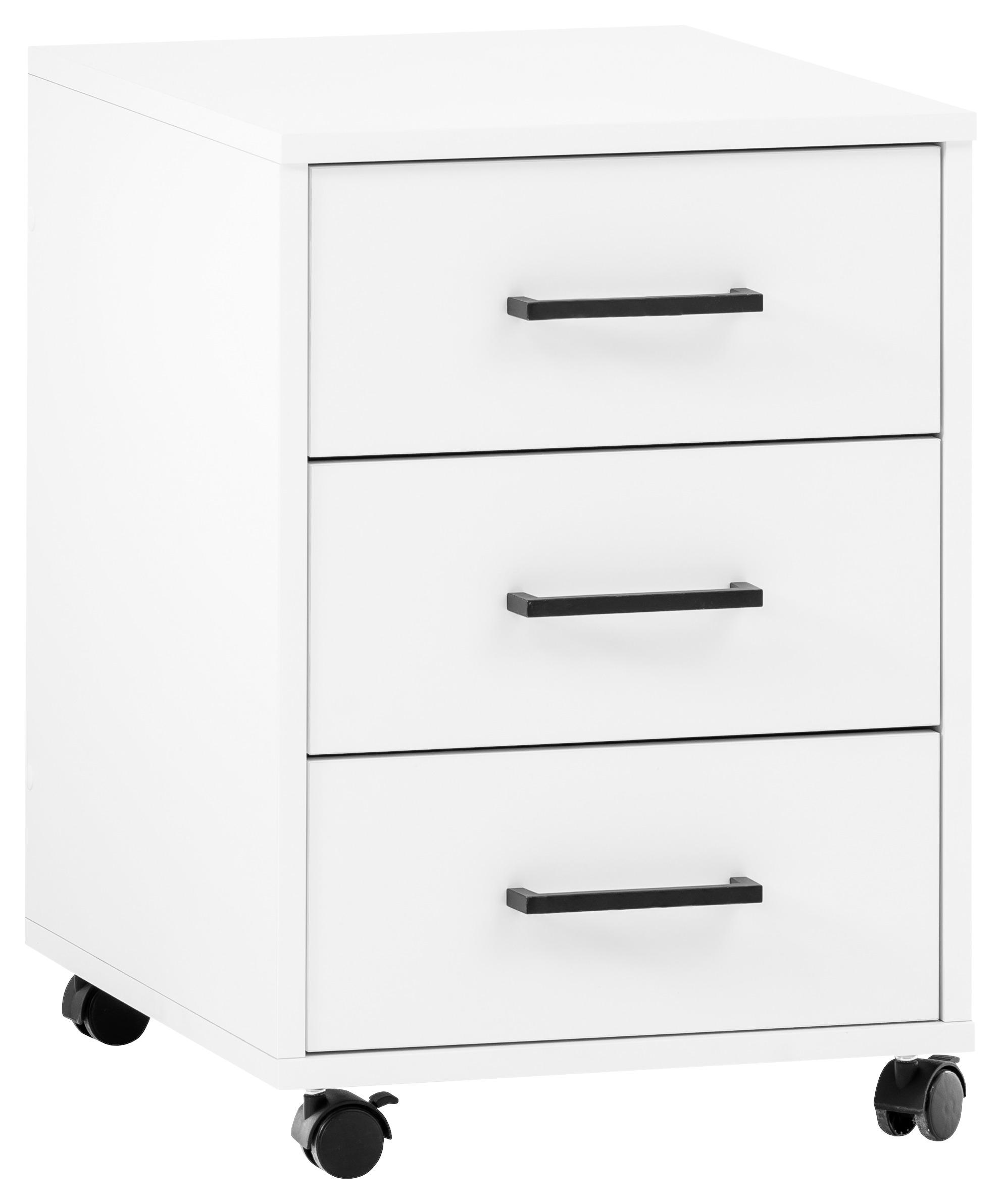 ROLLCONTAINER Weiß  - Schwarz/Weiß, MODERN, Kunststoff/Metall (40,1/57/50cm) - MID.YOU