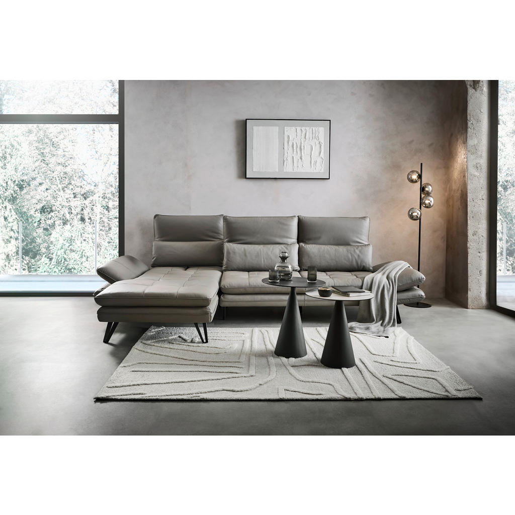 Thumbnail - Celina Home Ecksofa, Taupe, Leder, Echtleder, Spaltleder, Dickleder, 3-Sitzer, Füllung: Hohlfaser, L-Form, 312x104-128 c...