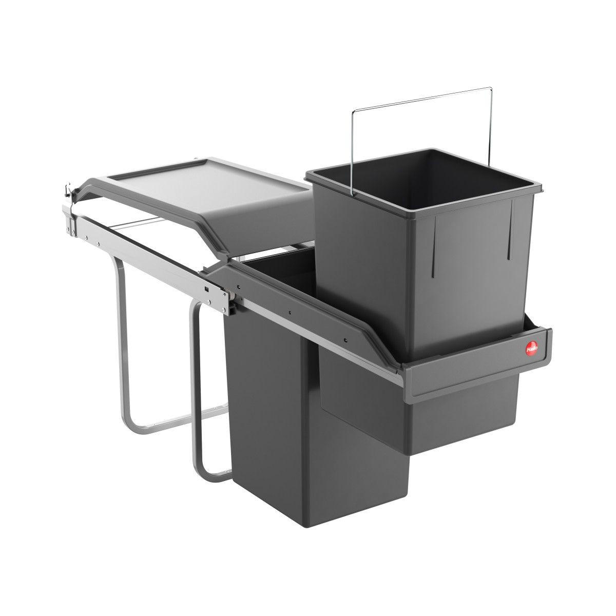 EINBAUABFALLSAMMLER 30 l  Kunststoff  - Dunkelgrau, Basics, Kunststoff (25,2/45,5/50,5cm) - HKT