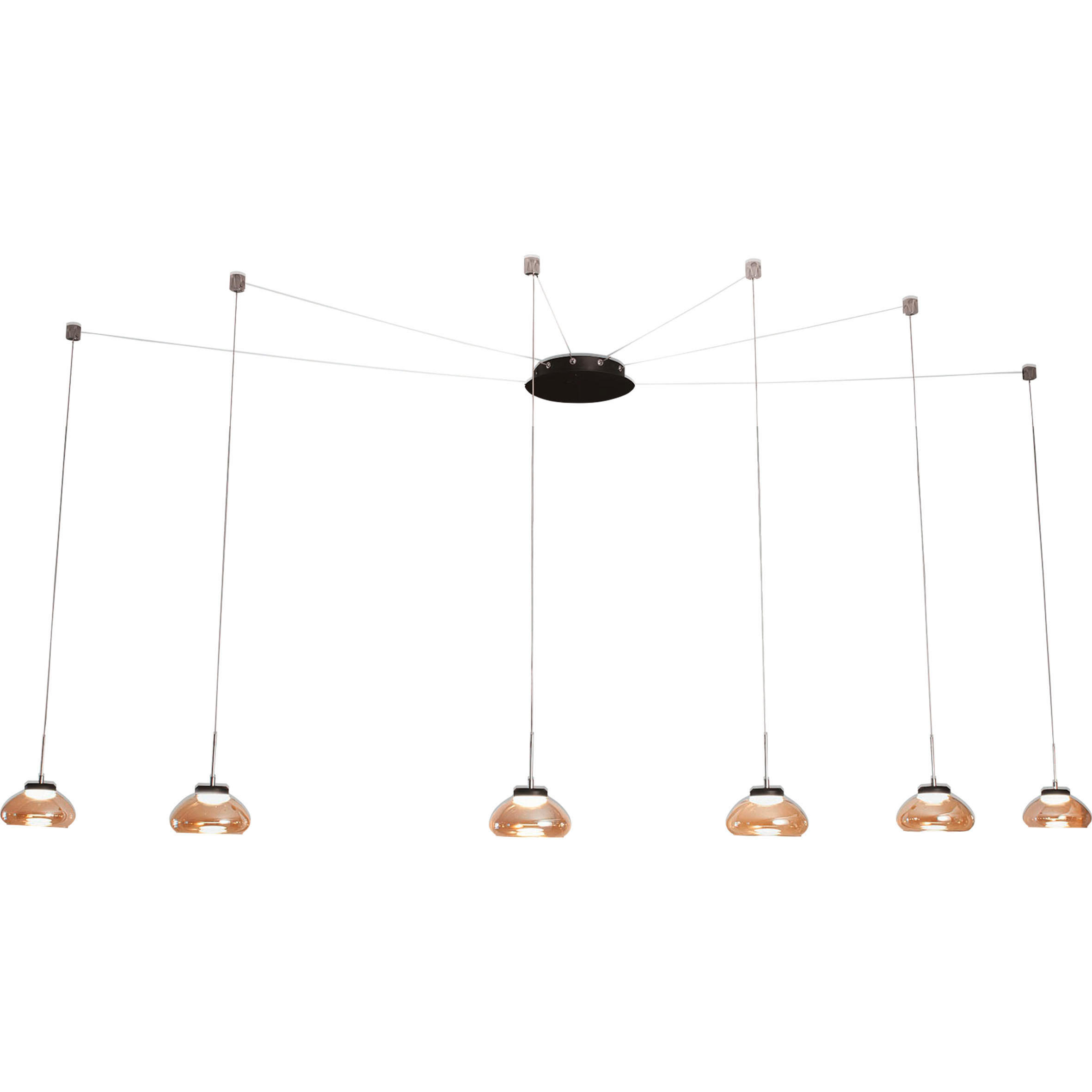 LED-PENDELLEUCHTE Arabella 65/350 cm   - Schwarz, Design, Glas/Metall (65/350cm) - Fabas Luce