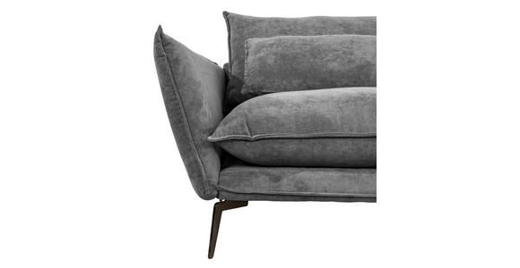 ECKSOFA in Webstoff Anthrazit  - Anthrazit/Schwarz, Design, Textil/Metall (338/165cm) - Hom`in