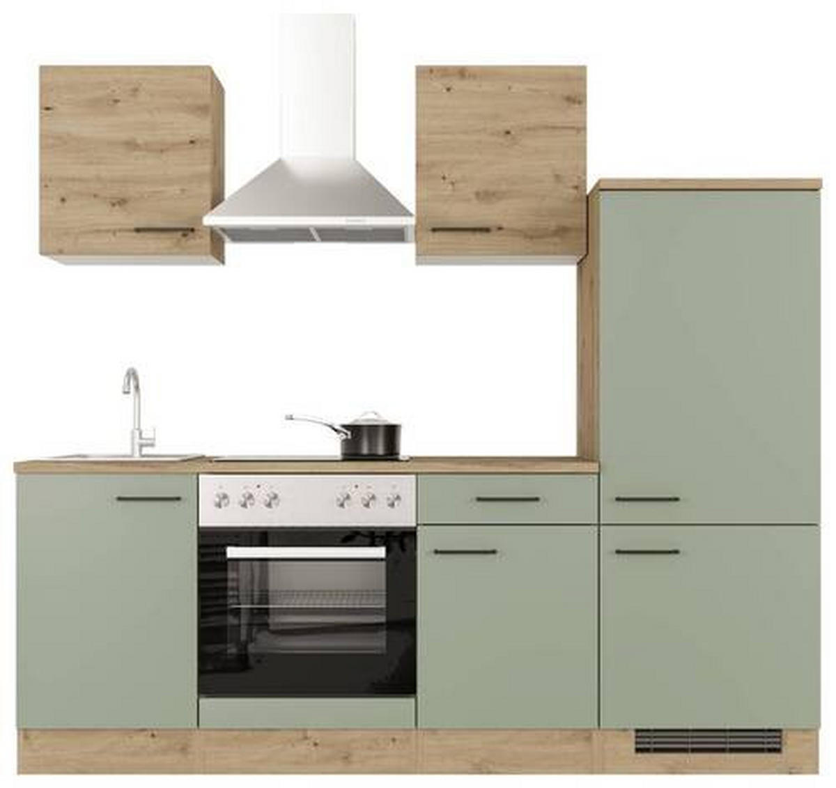 KUCHYŇSKÁ LINKA CARA - černá/zelená, Moderní, kov/kompozitní dřevo (220cm) - FlexWell