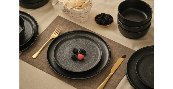 KOMBISERVICE Mika black 16-teilig  - Schwarz, Trend, Keramik - Novel