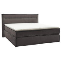 BOXSPRINGBETT 180/200 cm,  in Anthrazit, Topper, H2 + H3 = mittel + fest  - Anthrazit/Schwarz, Design, Textil (180/200cm) - Musterring